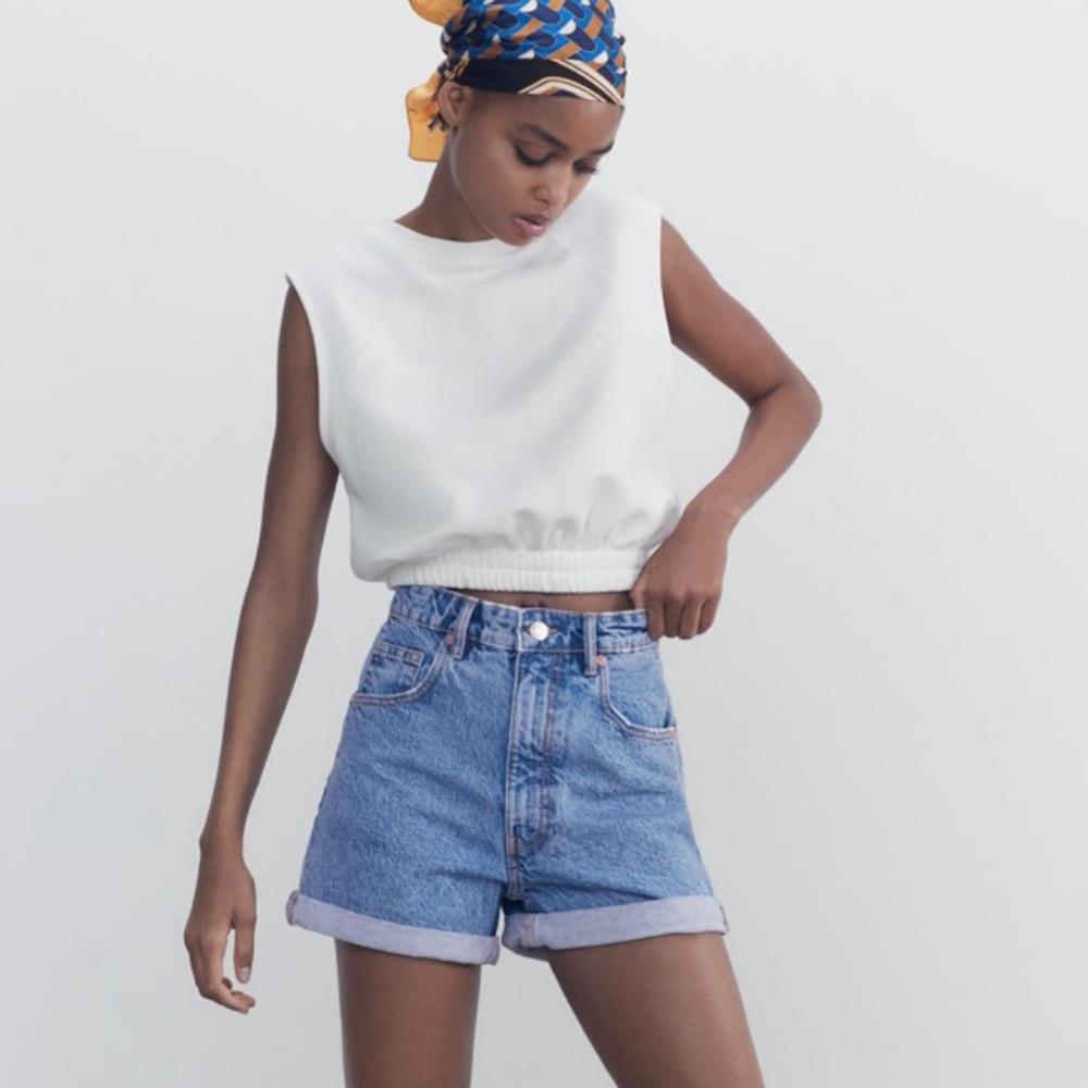 NWOT Zara High Waist Denim Shorts